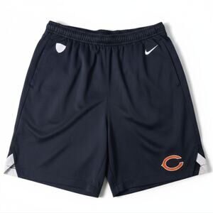 Y2K Nike Chicago Bears Dri-Fit Shorts Mens Sz S Navy Blue NFL Equipment Vintage